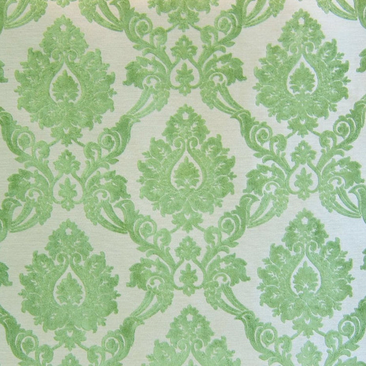 Glam Fabric Godiva Apple - Green Cut Velvet Upholstery Fabric