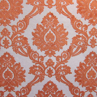 Glam Fabric Godiva Coral - Orange Cut Velvet Upholstery Fabric