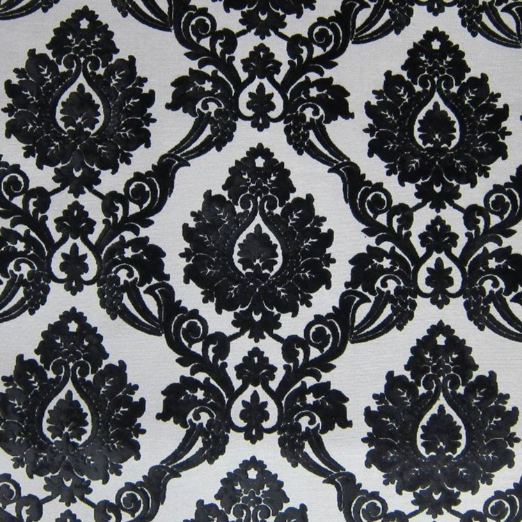 Glam Fabric Godiva Ebony - Black Cut Velvet Upholstery Fabric