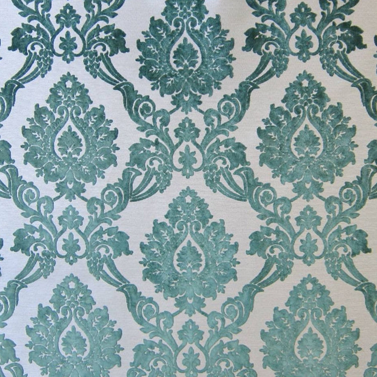 Glam Fabric Godiva Jade - Green Cut Velvet Upholstery Fabric