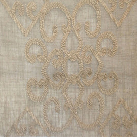 Glam Fabric Gisella Beige - Sheer Drapery Fabric