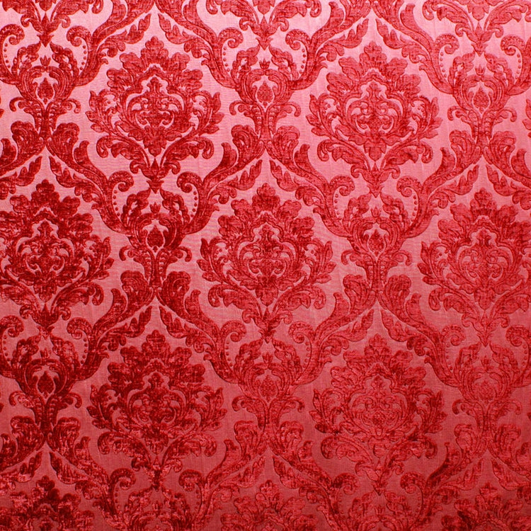 Glam Fabric Marcus Red - Chenille Upholstery Fabric