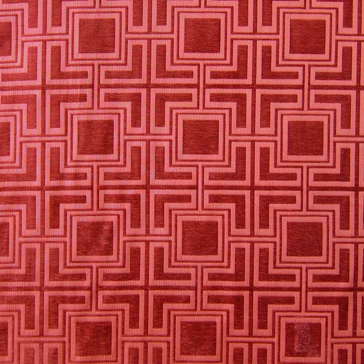 Glam Fabric Hollyhock Red - Chenille Upholstery Fabric