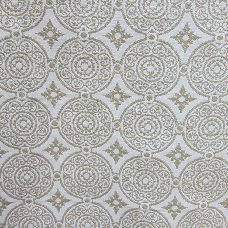 Glam Fabric Medallion Latte BACK - Outdoor Upholstery Fabric