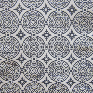 Glam Fabric Medallion Navy BACK - Outdoor Upholstery Fabric
