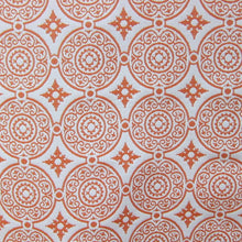 Load image into Gallery viewer, Glam Fabric Medallion Orange BACK - Outdoor Upholstery Fabric