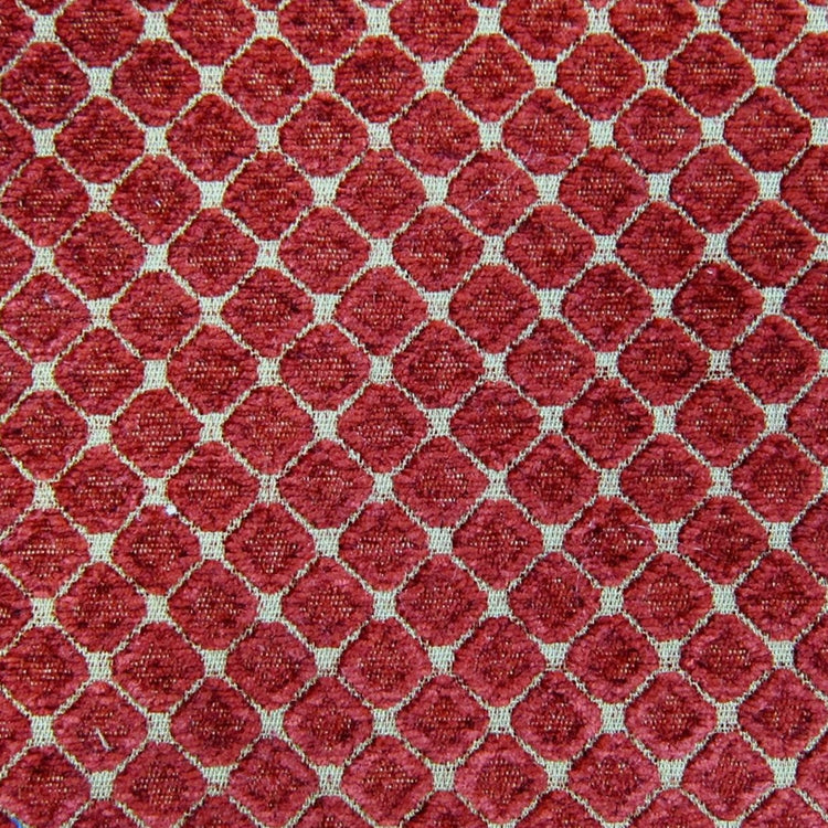 Glam Fabric Cobblestones Cranberry - Chenille Upholstery Fabric