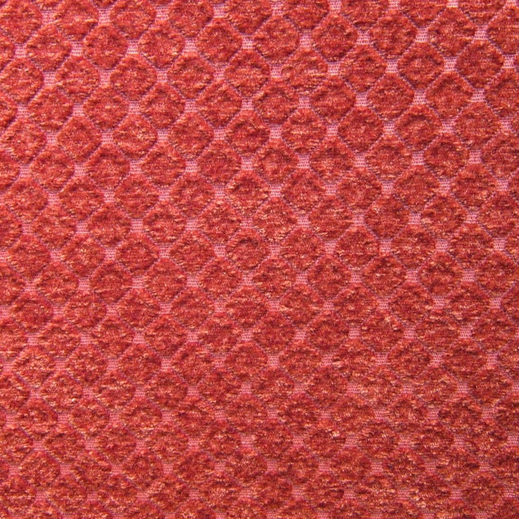 Glam Fabric Cobblestones Scarlet - Chenille Upholstery Fabric