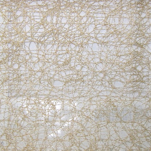 Glam Fabric Helix Champagne - Sheer Drapery Fabric