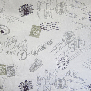 Glam Fabric Par Avion Flax - Cotton Upholstery Fabric