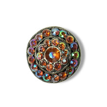 Load image into Gallery viewer, Glam Fabric Grand Amber Bling Button