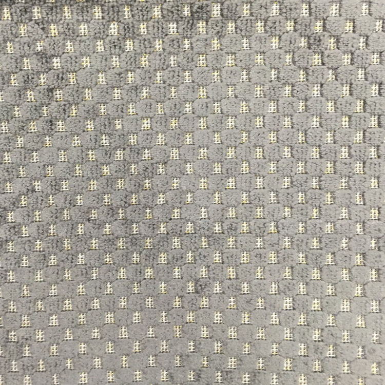 Glam Fabric Tartan Charcoal  - Velvet Upholstery Fabric