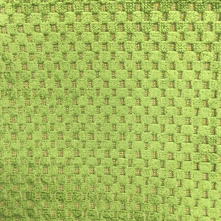 Glam Fabric Tartan Kiwi  - Velvet Upholstery Fabric