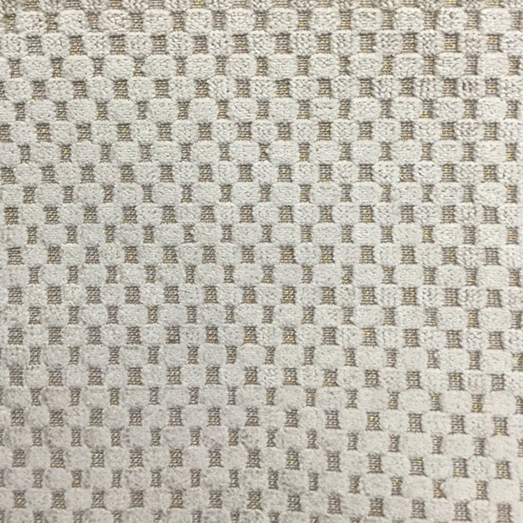 Glam Fabric Tartan Latte  - Velvet Upholstery Fabric