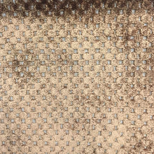 Load image into Gallery viewer, Glam Fabric Tartan Mocha  - Velvet Upholstery Fabric