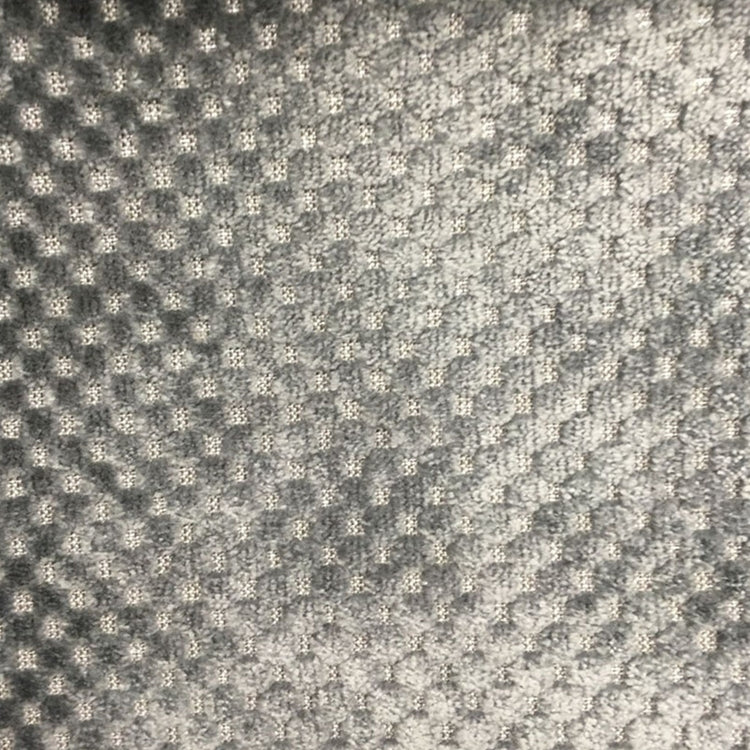Glam Fabric Tartan Slate  - Velvet Upholstery Fabric