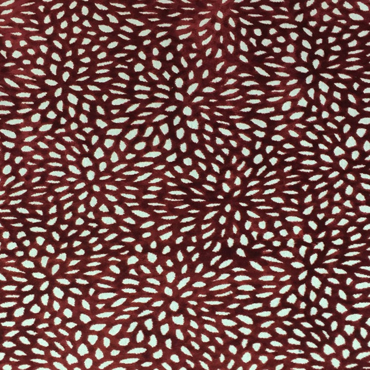 Glam Fabric Florecita Crimson  - Velvet Upholstery Fabric