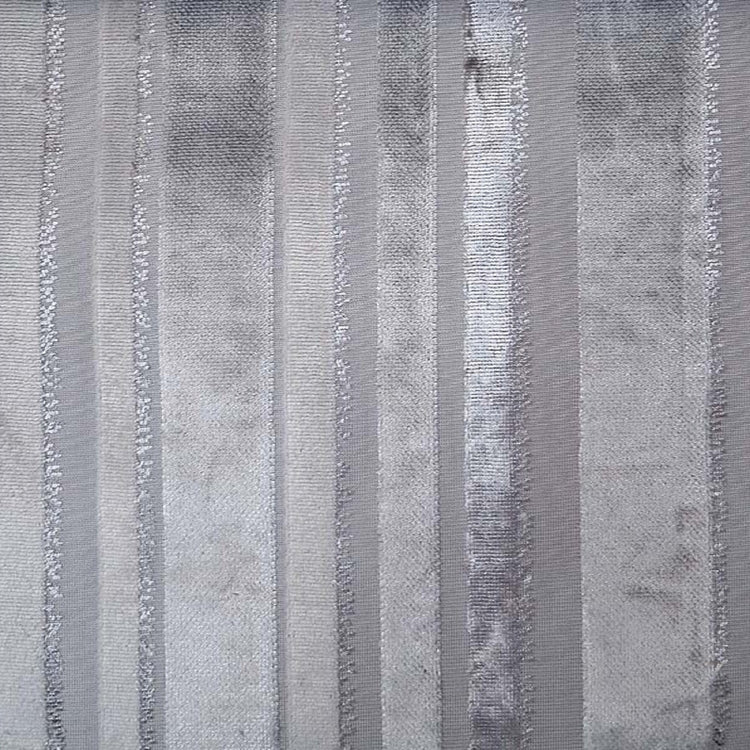 Glam Fabric Tiret Silver - Velvet Upholstery Fabric