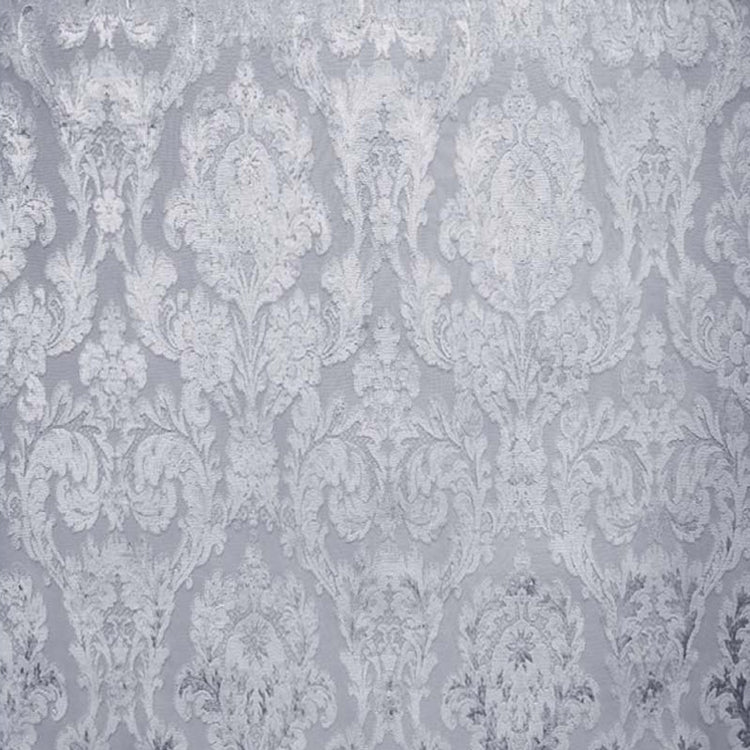 Glam Fabric Fiora Silver - Velvet Upholstery Fabric