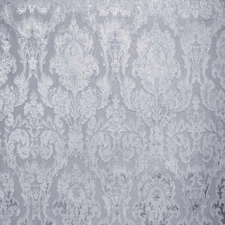 Glam Fabric Fiora Silver - Velvet Upholstery Fabric