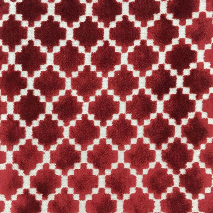 Glam Fabric Arcade Crimson - Velvet Upholstery Fabric