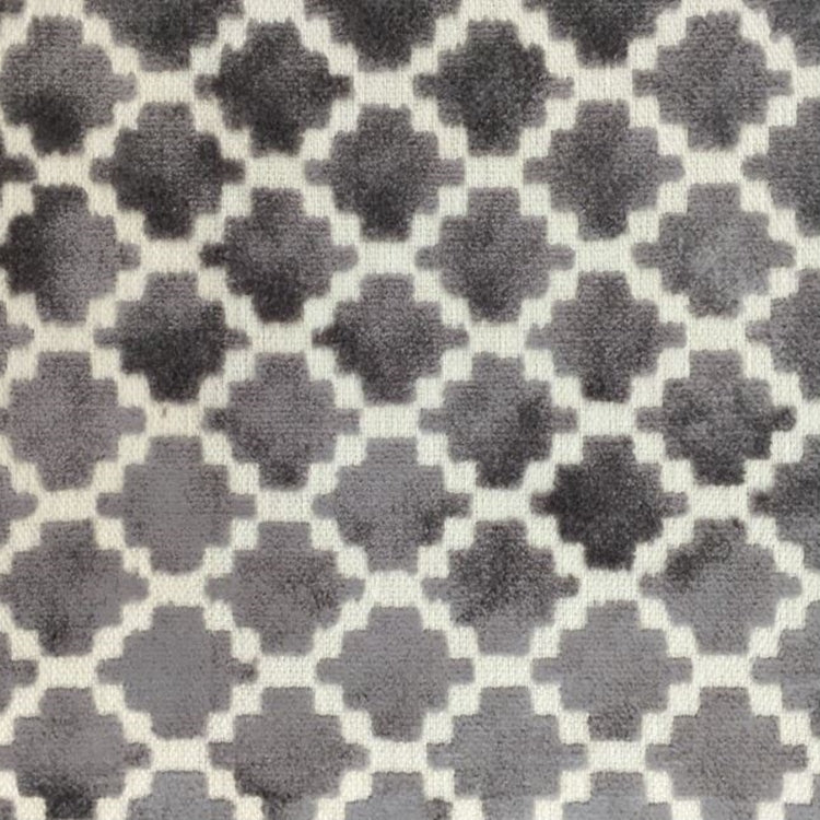 Glam Fabric Arcade Grey - Velvet Upholstery Fabric