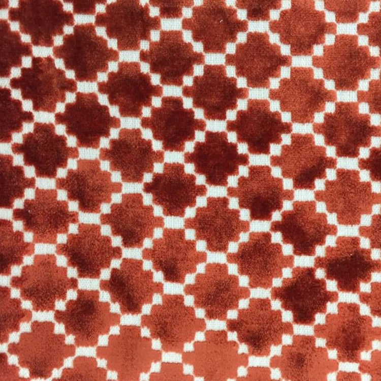 Glam Fabric Arcade Orange - Velvet Upholstery Fabric