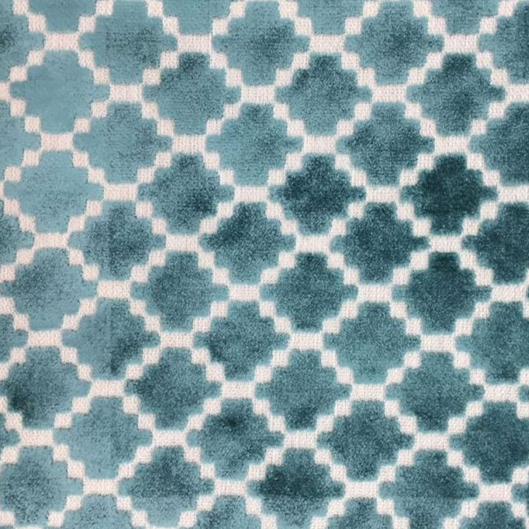 Glam Fabric Arcade Turquoise - Velvet Upholstery Fabric